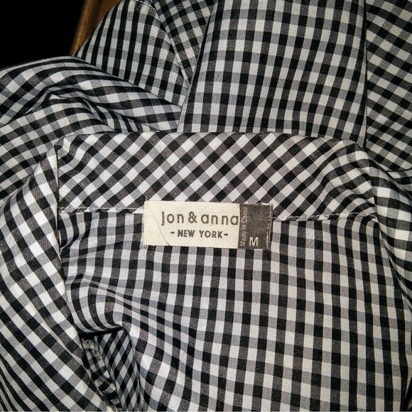 Jon & Anna Blouse Multicolor Women Ruffled Size Medium Button Front - Picture 5 of 7